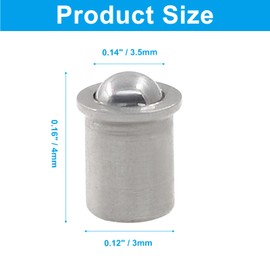 LifCratms 24Pcs Spring Plunger,Stainless Steel Ball Plunger, Ball Catch Latch Catcher for Door Cabinet Closet Drawer Ball Plunger(3x4mm)