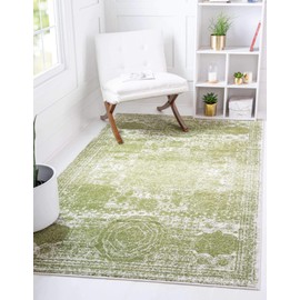 Unique Loom Bromley Collection Vintage Traditional Medallion Border Green Area Rug (3' 3 x 5' 3)