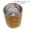 Glass Votive Candle Holders Holiday Decorative with Glitter Swirls -