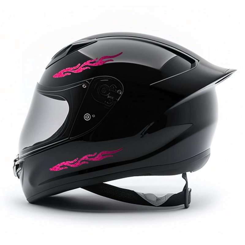 customTAYLOR33 High-Intensity Grade Premium Reflective Tribal Flame Helmet Decals, Motorcycle
