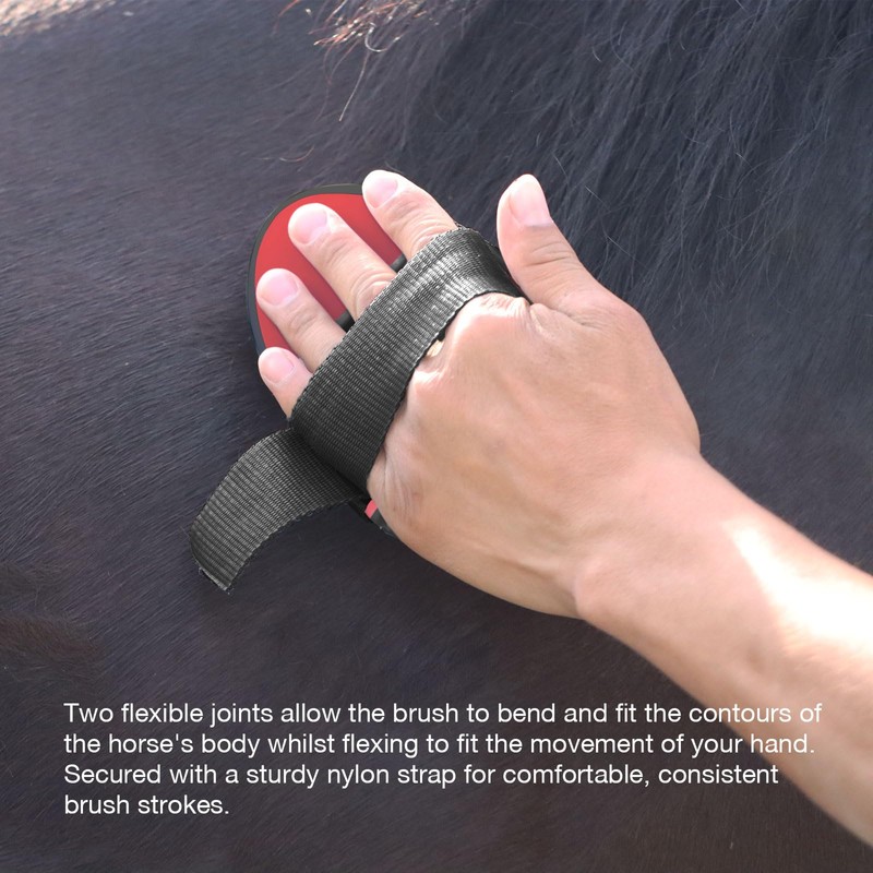 Harrison Howard Flexible Finish Horse Grooming Brush - Bendable and