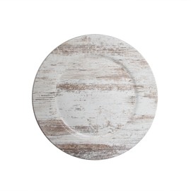 Charge It by Jay Birch Wood Finish Charger Plate Large 13” Decorative Melamine Service Plate for Home & Professional Dining Perfect for Events, Dinner Parties, Weddings, Catering, 1 Piece, Birch Wood