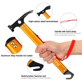 TAGVO Camping Hammer, Multifunctional Outdoor Camping Mallet Aluminium Tent Hammer with Tent Stake Remover