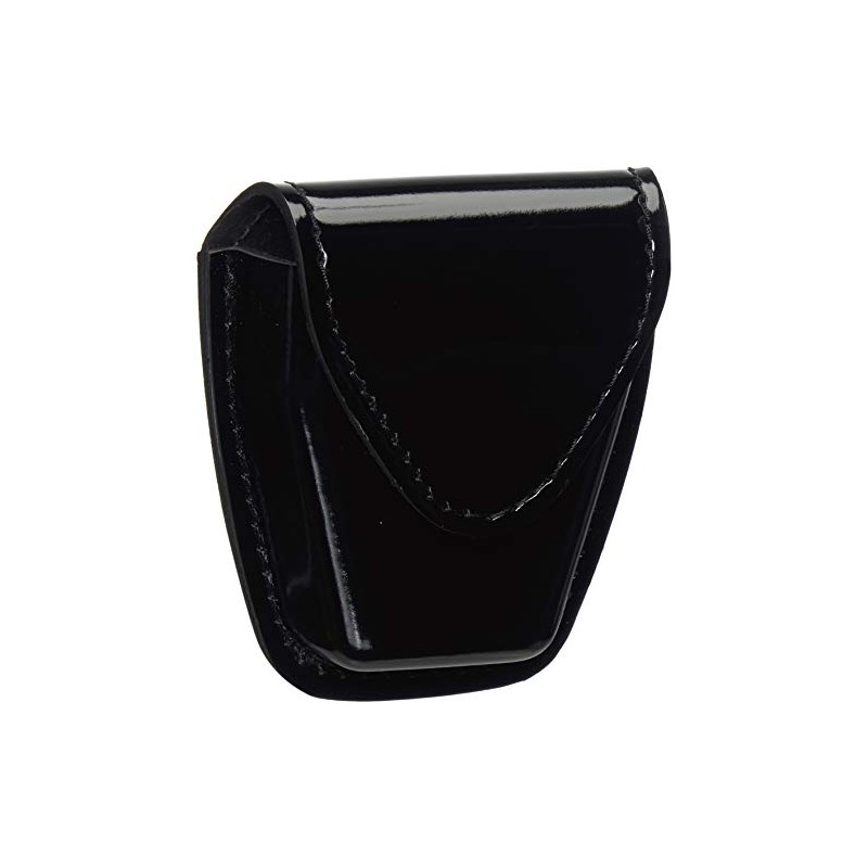 Bianchi 190-2-9HS: Handcuff Pouch Top Flap, Hi-Gloss, Black