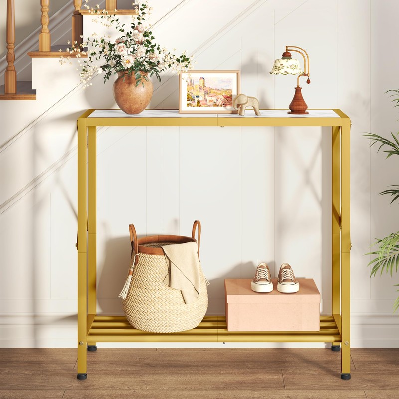 Tajsoon 28.3" Entryway Table, 2-Tier Small Consle Table for Entryway,