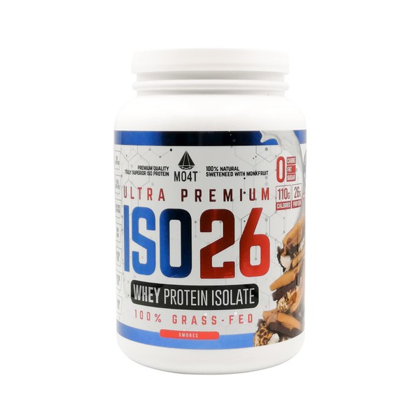 MOMOF4TRANSFORM MO4T ISO26 Whey Protein Isolate Powder with 26 Grams of Protein, Smores 1.6 Pound 25.6 Ounce