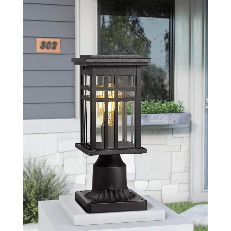 zeyu Exterior Post Light, Outdoor Pole Lantern Pillar Light Fixture