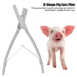 Pig Ear Tag Pliers, Stainless Steel Animal Identify Tool for Pig Equipment Farm Animals Stainless Steel Pig Ear Tag Plier(V shape)