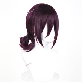 Probeauty Short Purple Anime Wig Deep Purple Wig for Women