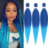 Blue Braiding Hair 26 Inch Pre stretched Braiding Hair Extensions