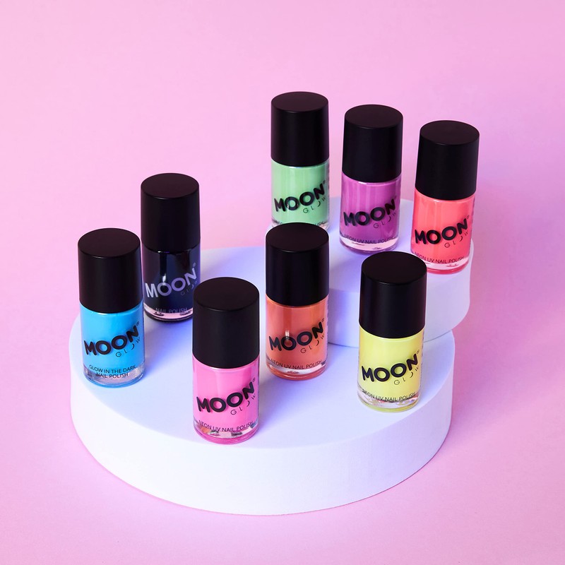 Moon Glow Neon UV Nail Polish 14ml – Selection of Colours light – Glows