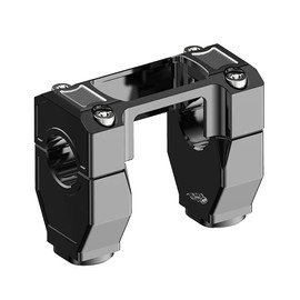 POWER JAMES 2.4" Tall Black Handlebar Riser Kit with Instrument Gauge Cutout for Harley Davidson Breakout FXBRS, Street Bob, FXLRST, FXST 2018-2025 Models with 1.25" 1 1/4 inch Clamping Area