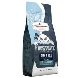 Fresh Roasted Coffee, Organic Dark & Bold Frostbite Cold Brew | USDA, Kosher | Dark Roast | 2 lb Coarse Ground