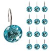 EleCharm 12 Pcs Bling Rhinestones Shower Curtain Hooks Bathroom Rolling