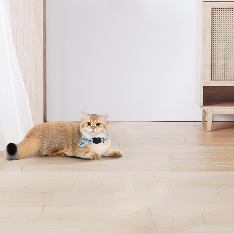 MJIYA Reflective Cat Collar with Bell, Breakaway Grid Collar with