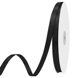 Maclemon Double Face 3/8 inch Wide 100 Yards Black Satin Ribbon for Gift Wrapping Weddings Decoration Bouquet Balloons Arts Craft Sewing Hair Bow Invitation