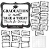 20PCS Candy Buffet Labels, 1 Black Glitter Graduation Table Sign