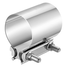 EVIL ENERGY 2.75 Inch Exhaust Clamp, 2 3/4" Butt Joint Band Clamp Sleeve Coupler Stainless Steel for Pipes, Mufflers, Catalytic Converters 2Pcs