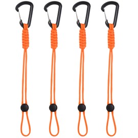 M METERXITY 4-Pack Paracord Keychains with Clips, 10 Inch Braided Lanyard Strap D Ring Adjustable Buckle Backpack Accessories for Camping/Hiking/Fishing/Traveling/Outdoor [Orange]