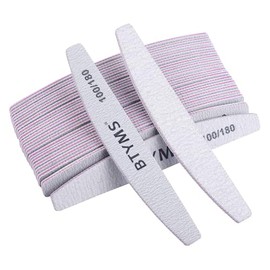 25 paquetes de 100/180 limas de uñas de grano doble, limas de uñas gruesas, herramientas de manicura