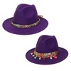 NiceYnn Wide Brim Felt Panama Fedora Hat, Adjustable Removable Replaceable