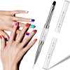 Ycyan 1Pcs Dual-ended Nail Design Brush Rhinestone Handle UV Gel