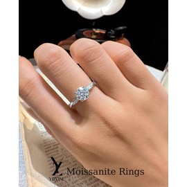 Yizone Moissanite Rings For Women Twisted Vine Rope Moissanite Wedding Engagement Rings 1CT 18K Gold Plated 925 Sterling Silver D Color VVS1 Promise Ring for Her Size 4.5-11