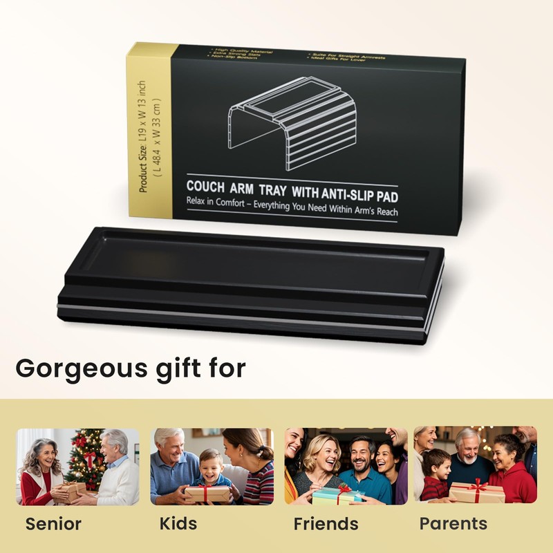 Danfoxer Sofa Arm Tray,Bamboo Folding Couch Arm Tray,Sofa Armrest Trays
