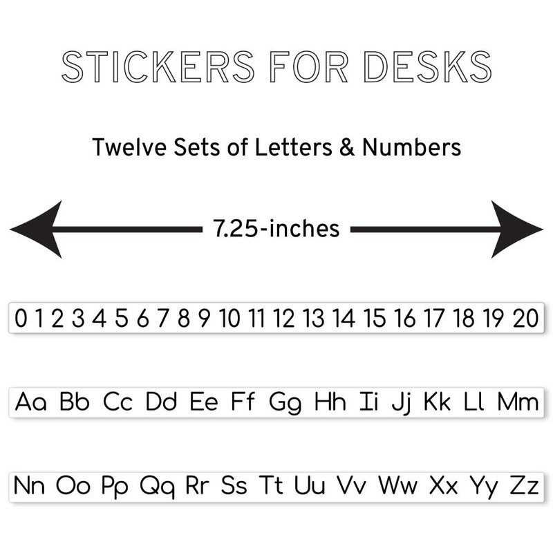 Reusable Letter Strips and 0-20 Number Strips, 12 Sets, Uppercase