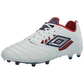 Umbro Men's Tocco 4 Premier FG Soccer Cleat, White/Blue/Red, 12.5