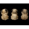 Three Wise Pug Figures - Nothing Evil, Hear, Say, See,