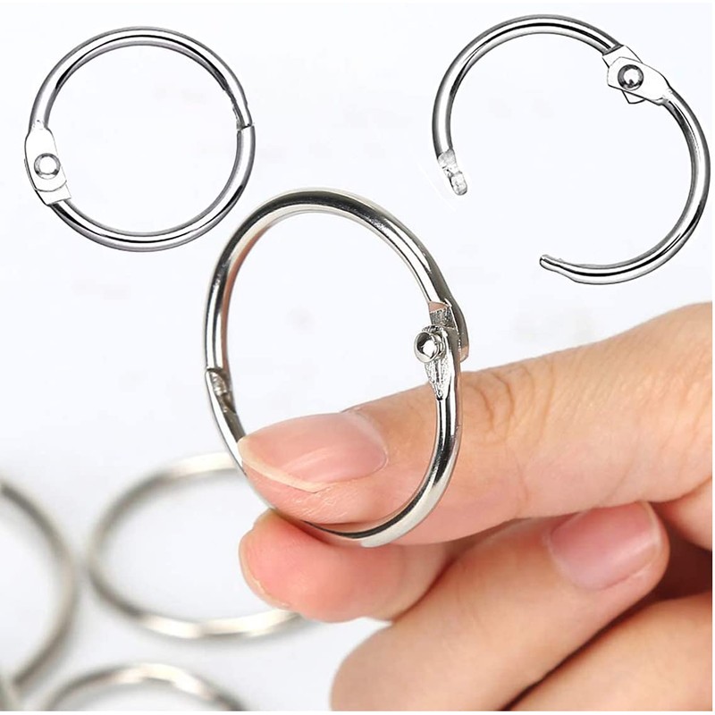 QUBORT Bookbinding Rings, Pack of 50 Books Rings Metal Rings