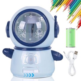 Sacapuntas Electrico, Sacapuntas Rpido Astronautas con Alimentacin por USB o Pilas AA, para Lpices de 6 a 8 mm, Antideslizantes Sacapuntas Seguro...  