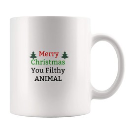 MERRY CHRISTMAS You Filthy Animal Mug-Sarcastic Gift-Santa Rude Mug-Co-worker Gift-Secret Santa Gift-Christmas Gift Mug-Xmas Gift Mugs
