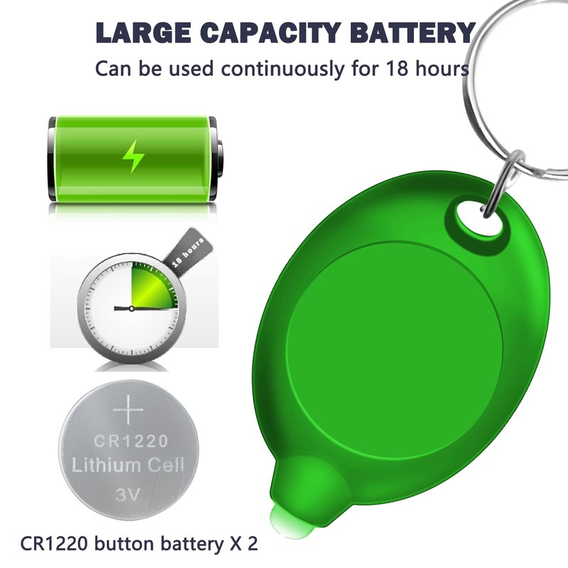 Daemson Mini LED Green Light Keychain Flashlight, Small Keychain Flashlight