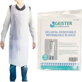 Sodico 10 x White Disposable Waterproof Aprons - One Size