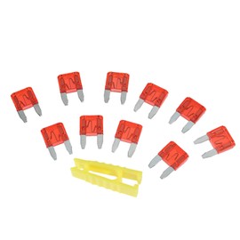 Small Car Fuses Assortment Kit, 35Amp Breaker Fuses Kit, Professional Assorted Blade Type Fuse Set, 10 Pcs Equipped with Fuse Puller, Circuit Breaker Resettable Fuse for Auto, Rv, Truck, Moto, Boat