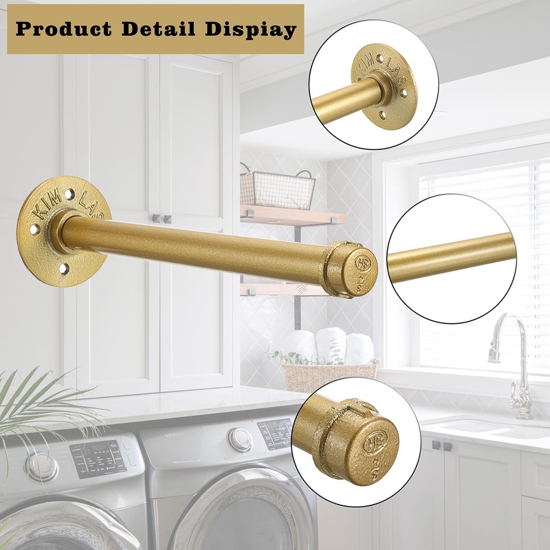 Sumnacon 2 Pack 12 Industrial Pipe Wall Mounted Clothing Rack