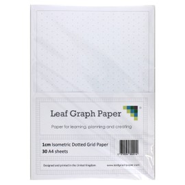 A4 Isometric Dotted Grid 10mm 1cm Graph Paper - 30 Loose-Leaf Sheets - Grey Grid