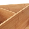 Relaxdays Bamboo Pen Holder, Desk Organiser, Office, 3 Compartments, H