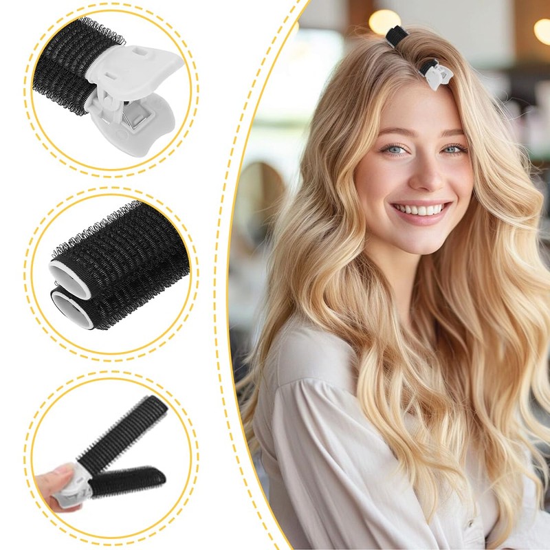 CULEO Hair Rollers, 6 Pieces Hair Rollers, Volume Clips for