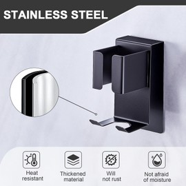 WAYASI Hair Straightener Holder Wall Mounted Blow Dryer Holder, Blow Dryer and Curling Iron Holder, Hair Dryer and Straightener Holder, Bathroom Hair Tools Organizer and Storage (Black)