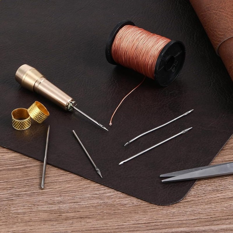 Snblzhef 9pcs Leather Sewing Awl Kit with Copper Handle with