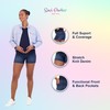 Savi Parker Women's Knit Denim Maternity Shorts Over Belly -