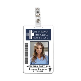 FIGHERO Grey's Anatomy Meredith Grey Hospital ID Badge PVC