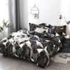 CLOTHKNOW Black Marble Comforter Set King Geometric Plaid Bedding Comforter