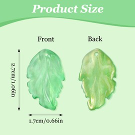 TIESOME 50Pcs Green Crystal Glass Leaf Beads, Leaf Shape Spacer Charms Translucent Czech Glass Beads for Jewelry Making DIY Crafts Bracelets Necklaces Earrings Key Chains Wind Chimes
