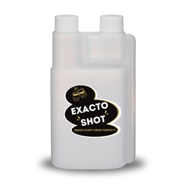 Exacto Shot Portable, Plastic Twin Neck Measurement Bottle, Outdoors Flask Beverage Dispenser (Gold, 8oz)