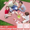 ZAZE Picnic Blanket Extra Large Waterproof, 80''x80''Check