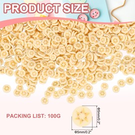 PATIKIL Polymer Clay Slices, 100g Banana Slice Fruit Art Slices Food Polymer Clay for DIY Nail Decor, Crafts Making, DIY Filler Accessories, Yellow